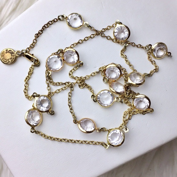J. Crew Gold Chain CZ Long Necklace Costume - Picture 2 of 8